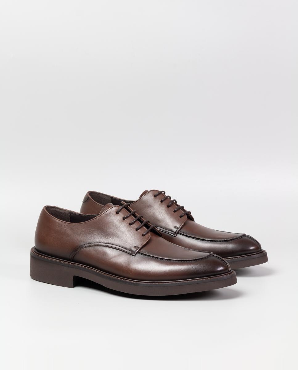 Blucher pele piso borracha Castanho-chocolate-3