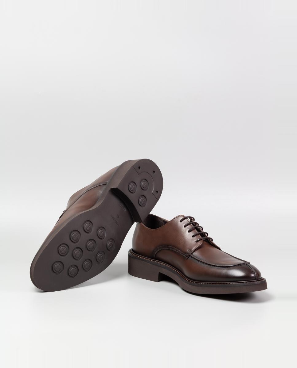 Blucher pele piso borracha Castanho-chocolate-4