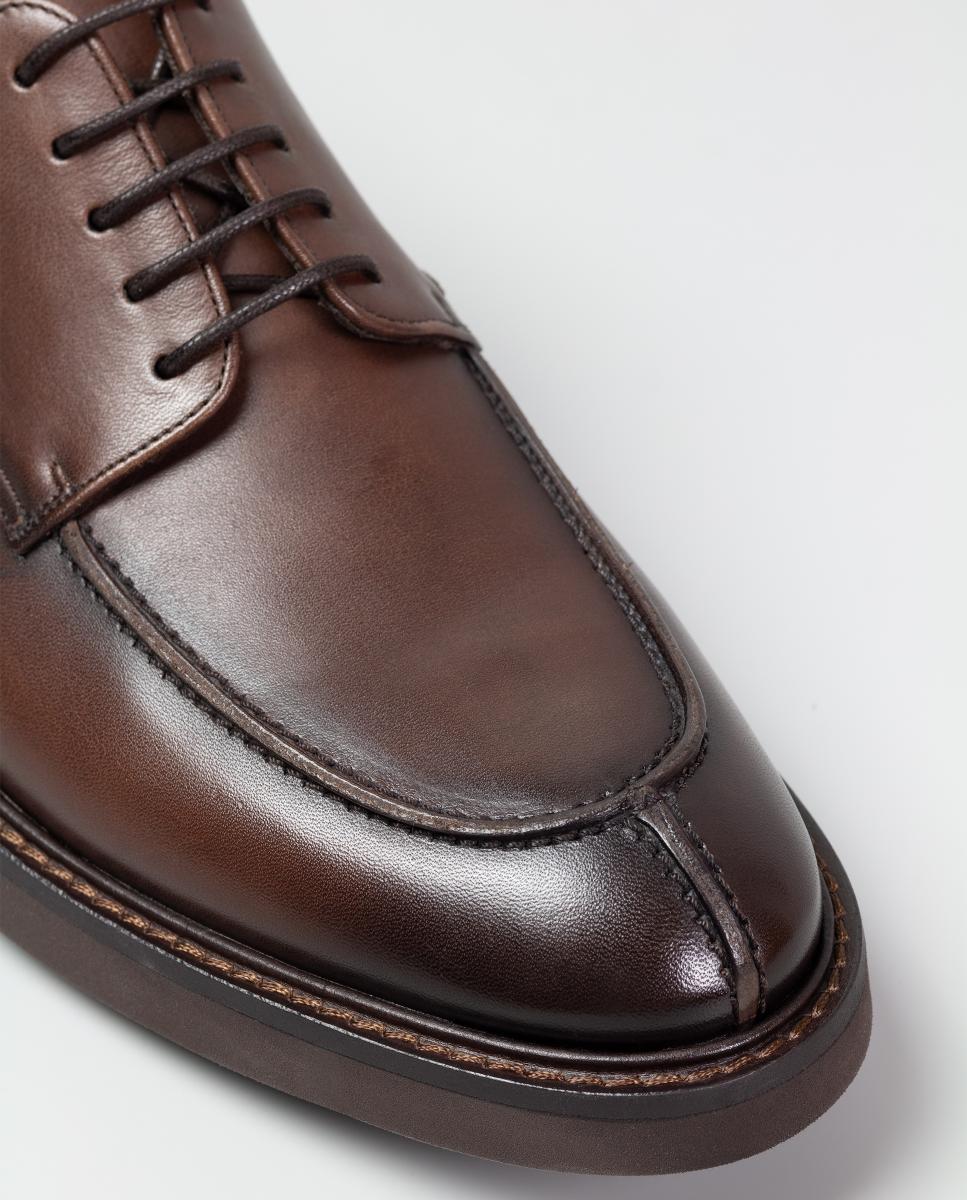 Blucher pele piso borracha Castanho-chocolate-6