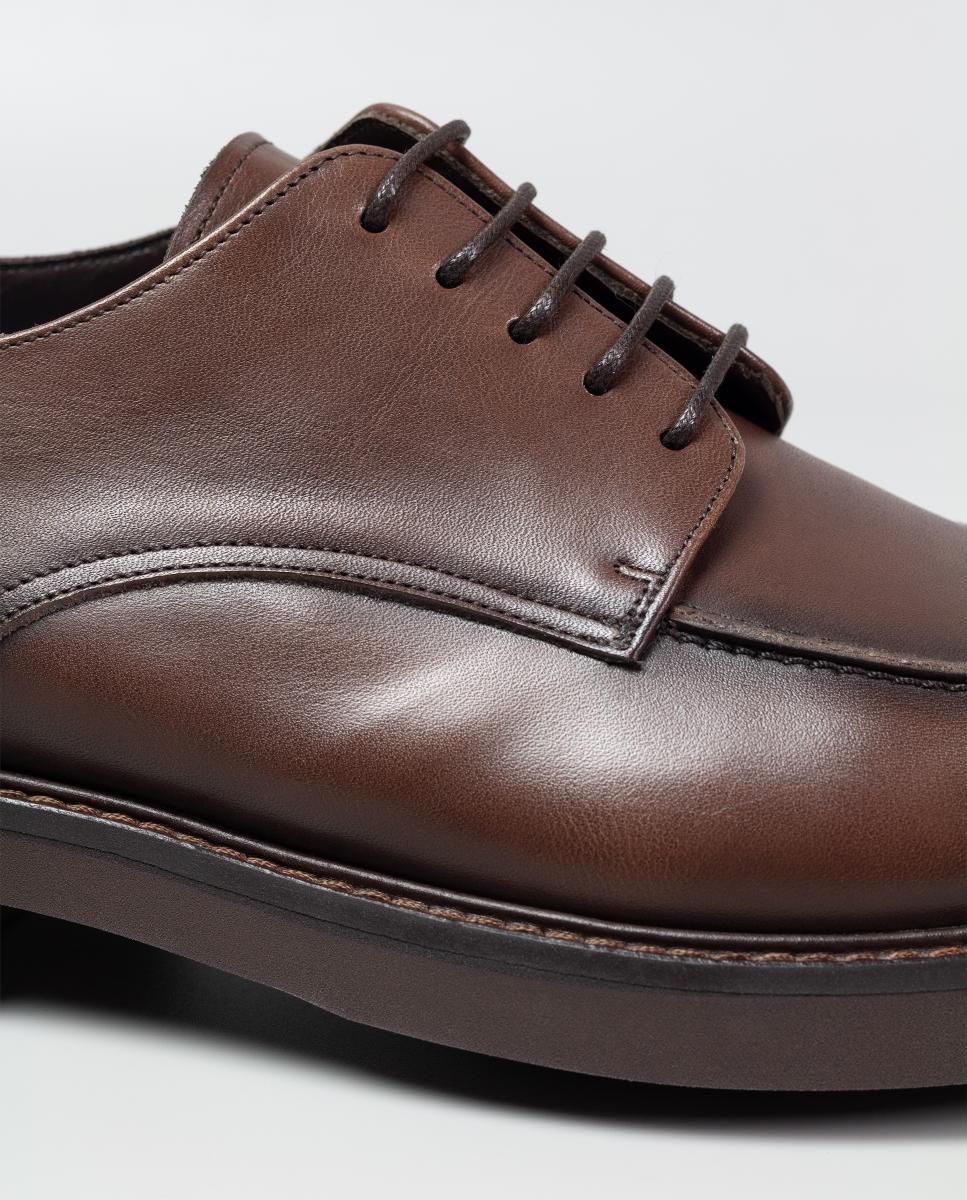 Blucher pele piso borracha Castanho-chocolate-7