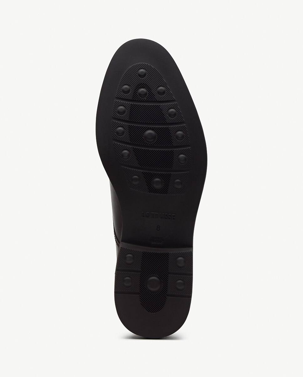 Bluchers em Pele com Fivela Dupla Baltimore Castanho-escuro-6