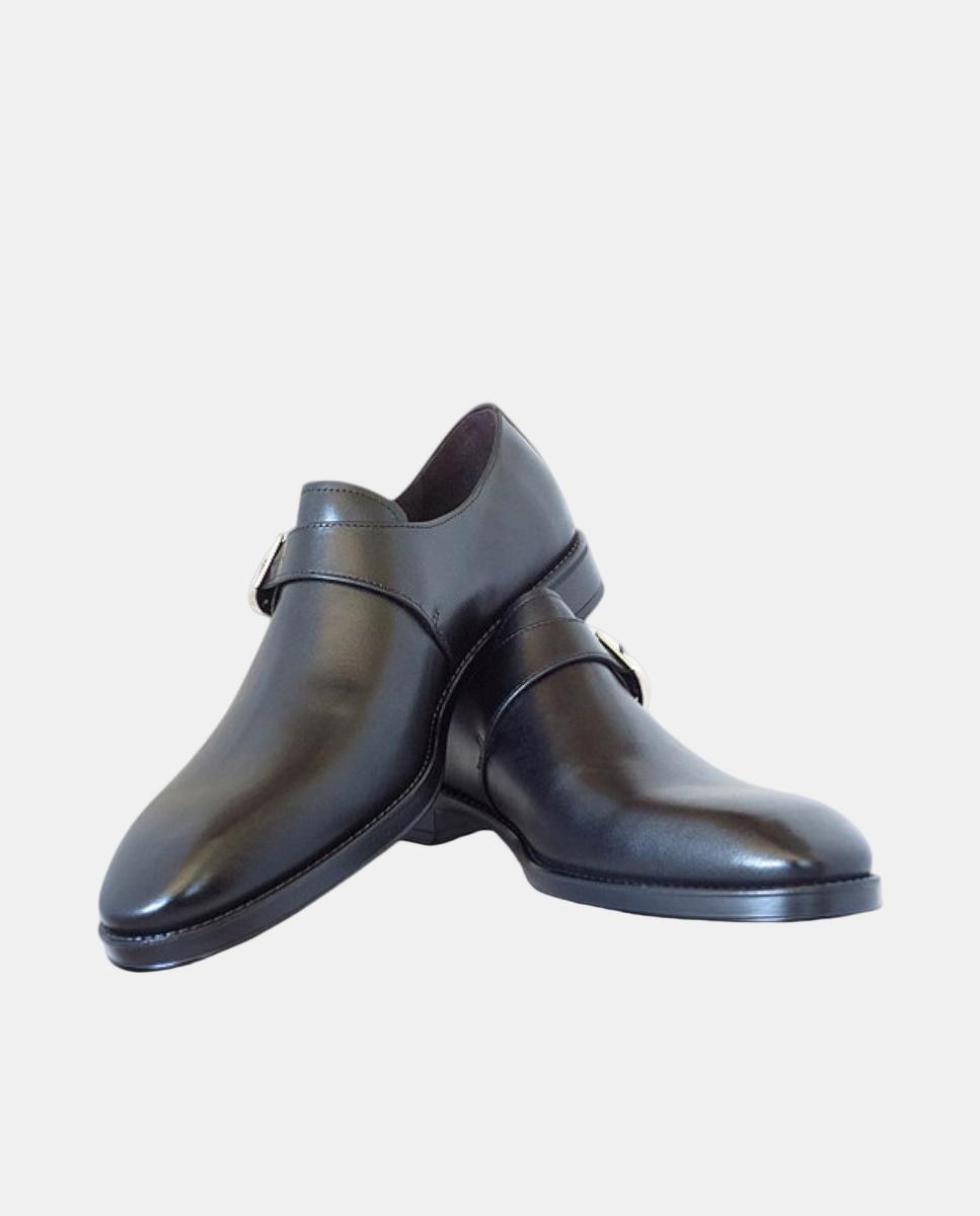 Sapatos em Pele com Fivela Preto-3