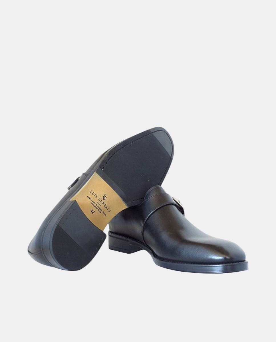 Sapatos em Pele com Fivela Preto-4
