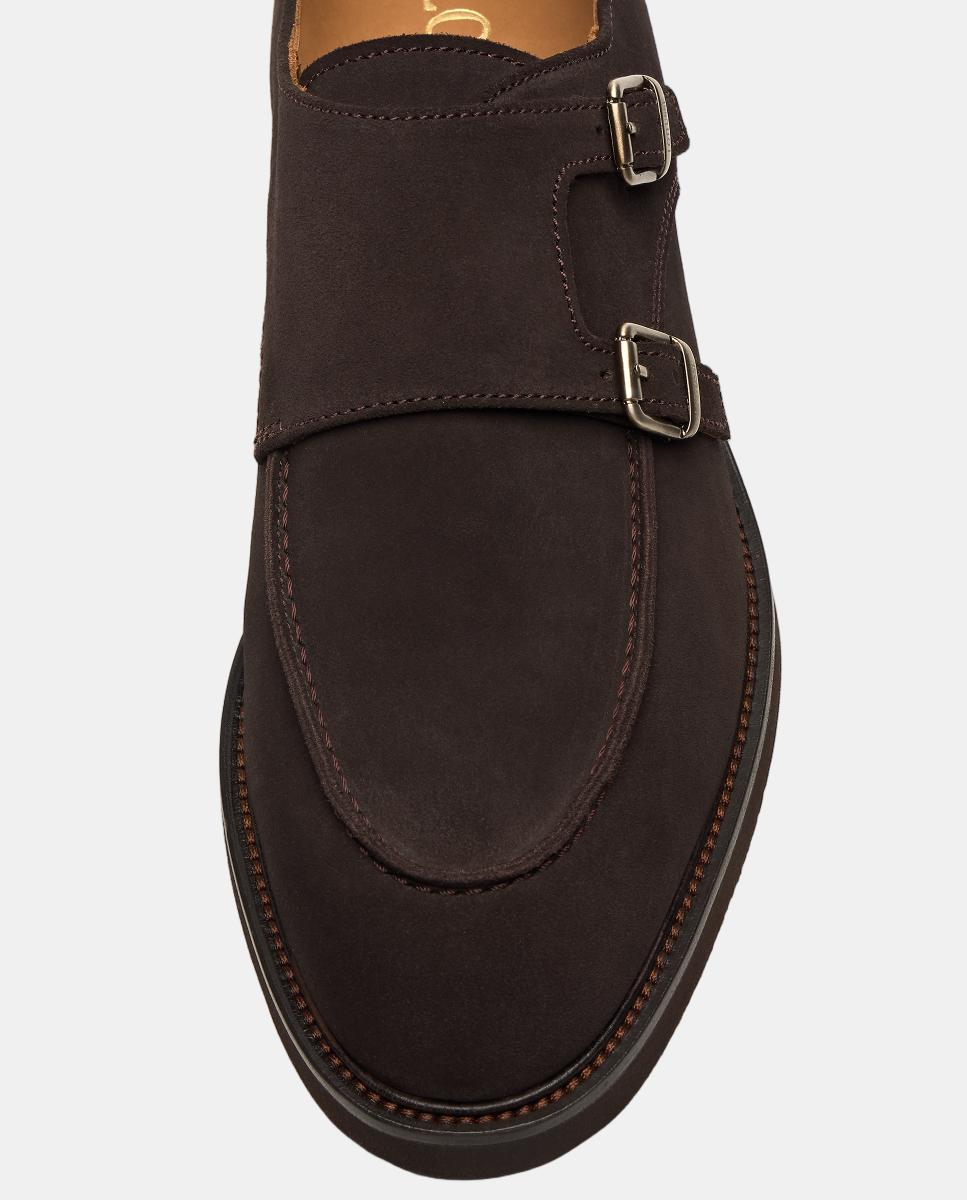 Imagen 3 de Zapato doble hebilla mocasin hombre piel de ante - Lottusse - Moka Moka