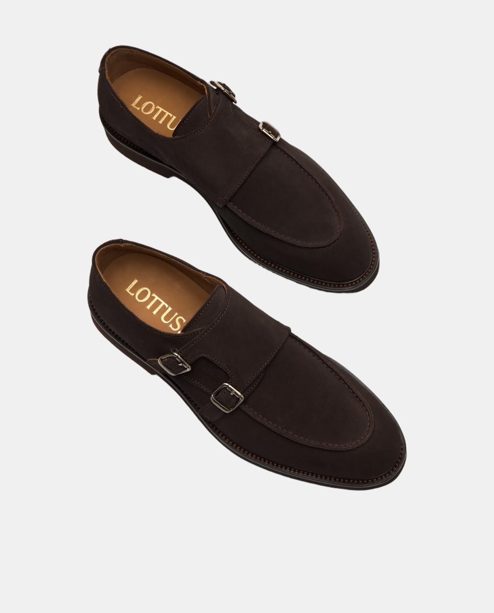 Imagen 4 de Zapato doble hebilla mocasin hombre piel de ante - Lottusse - Moka Moka