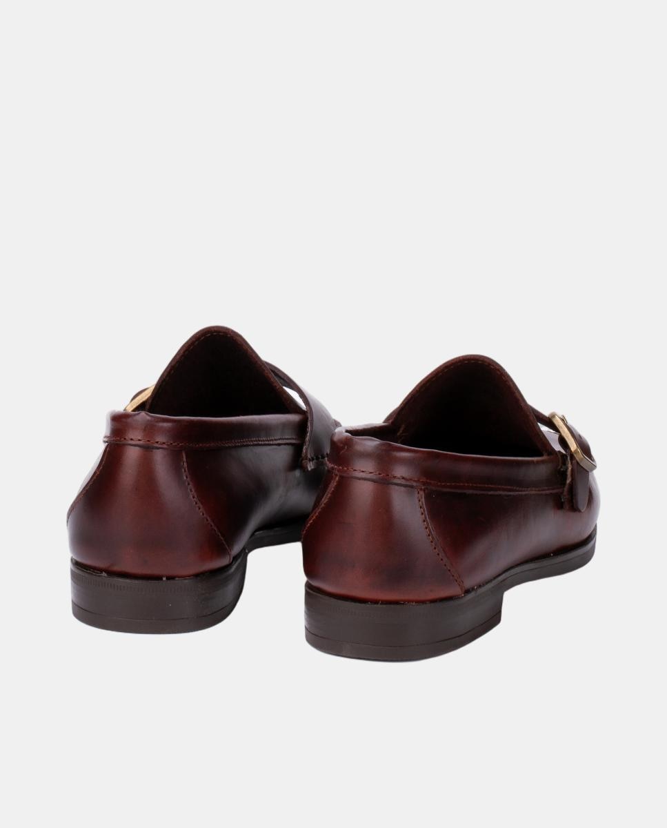 Mocassins de Fivela em Camurça com Sola de Borracha - Castanho Castanho-escuro-2
