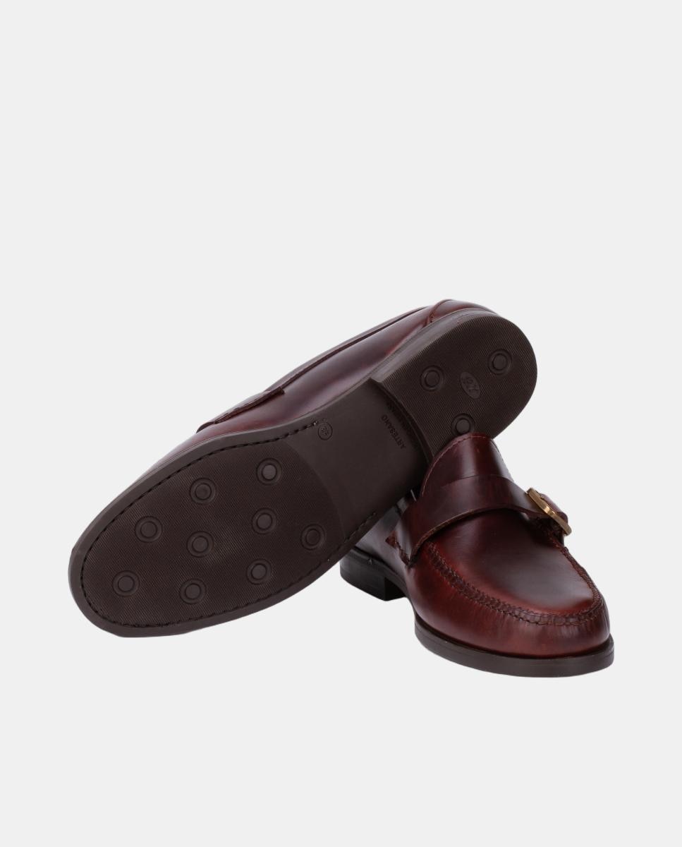 Mocassins de Fivela em Camurça com Sola de Borracha - Castanho Castanho-escuro-3