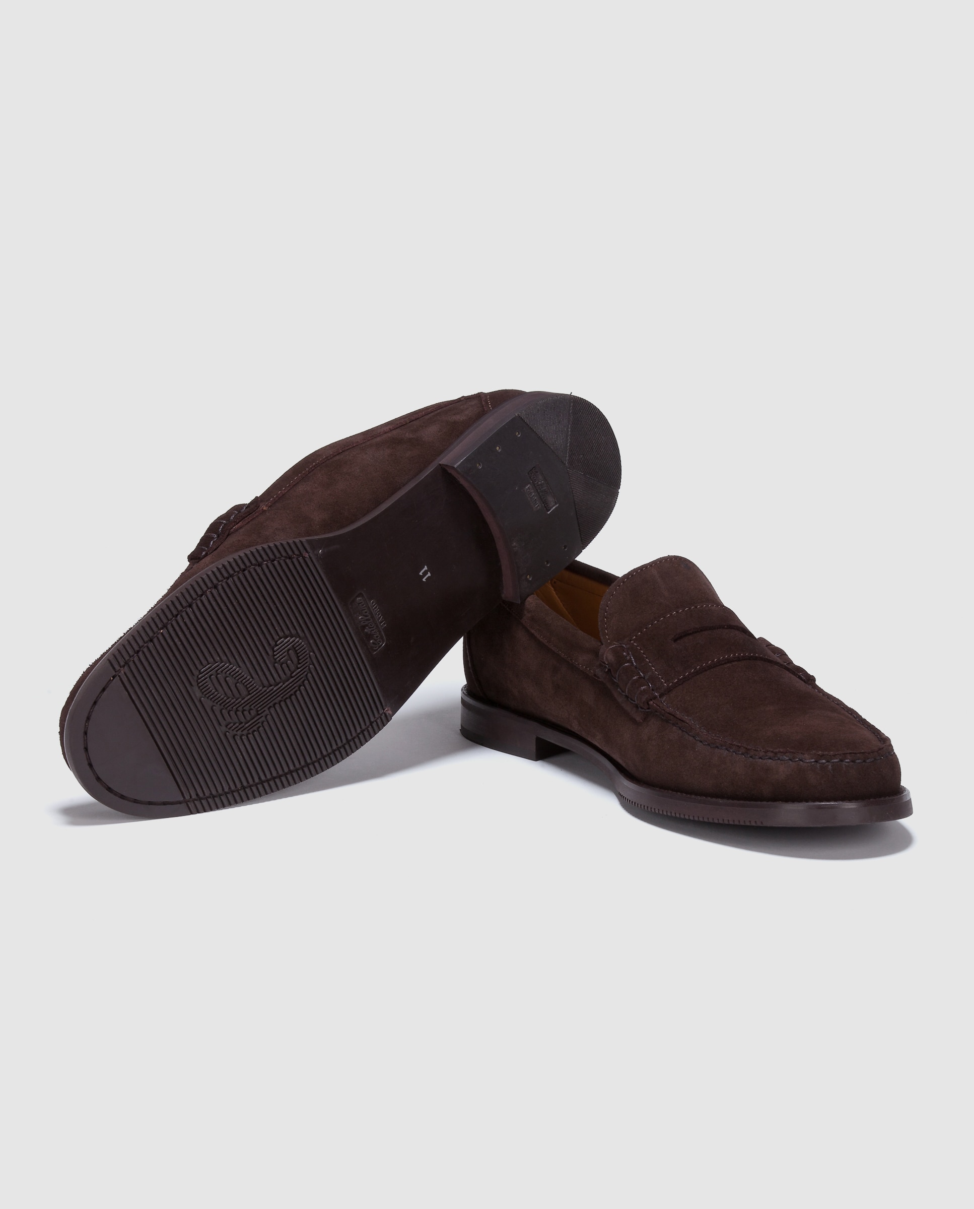 Mocassins de homem Castellano em pele castanhos Castanho-2