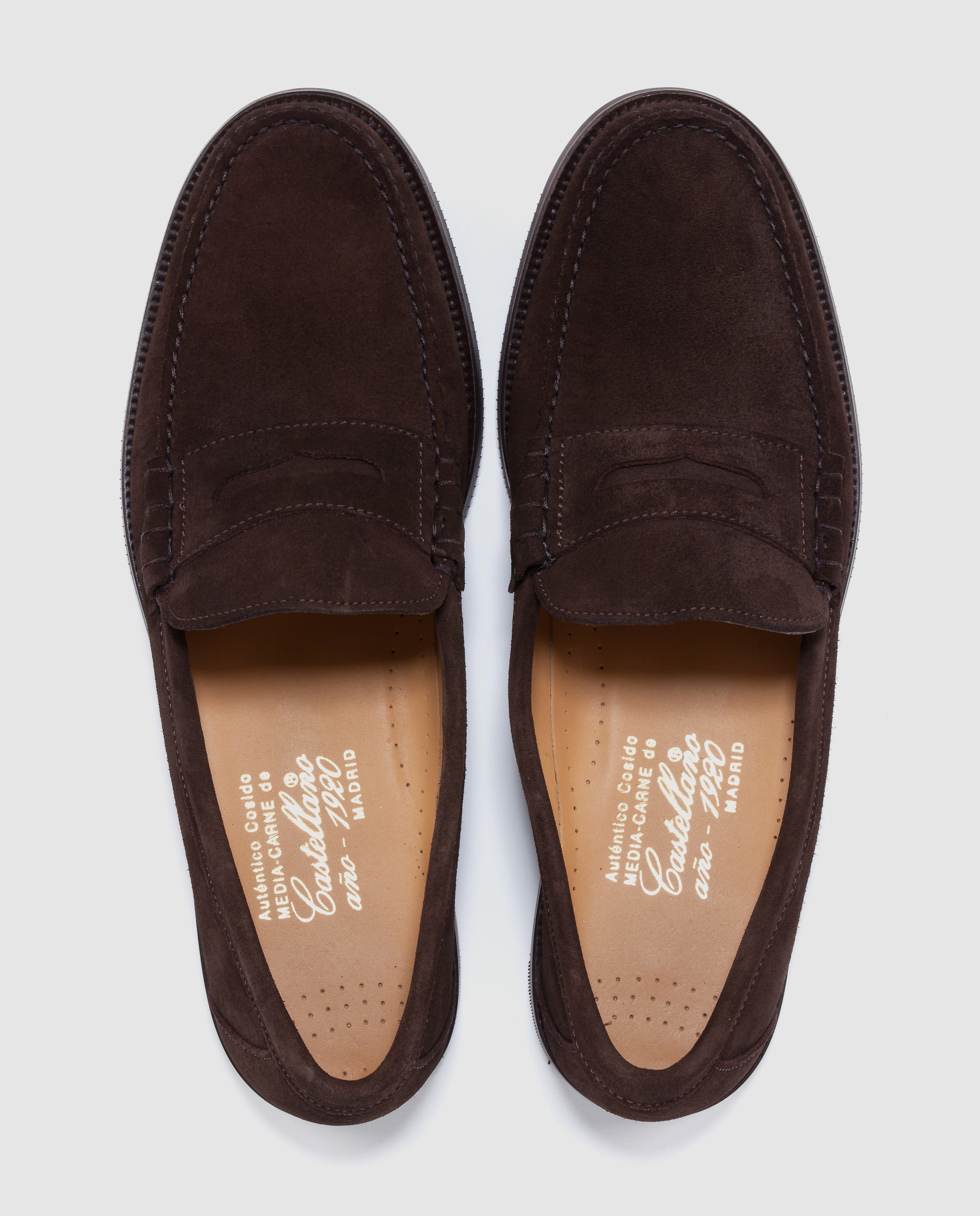 Mocassins de homem Castellano em pele castanhos Castanho-4