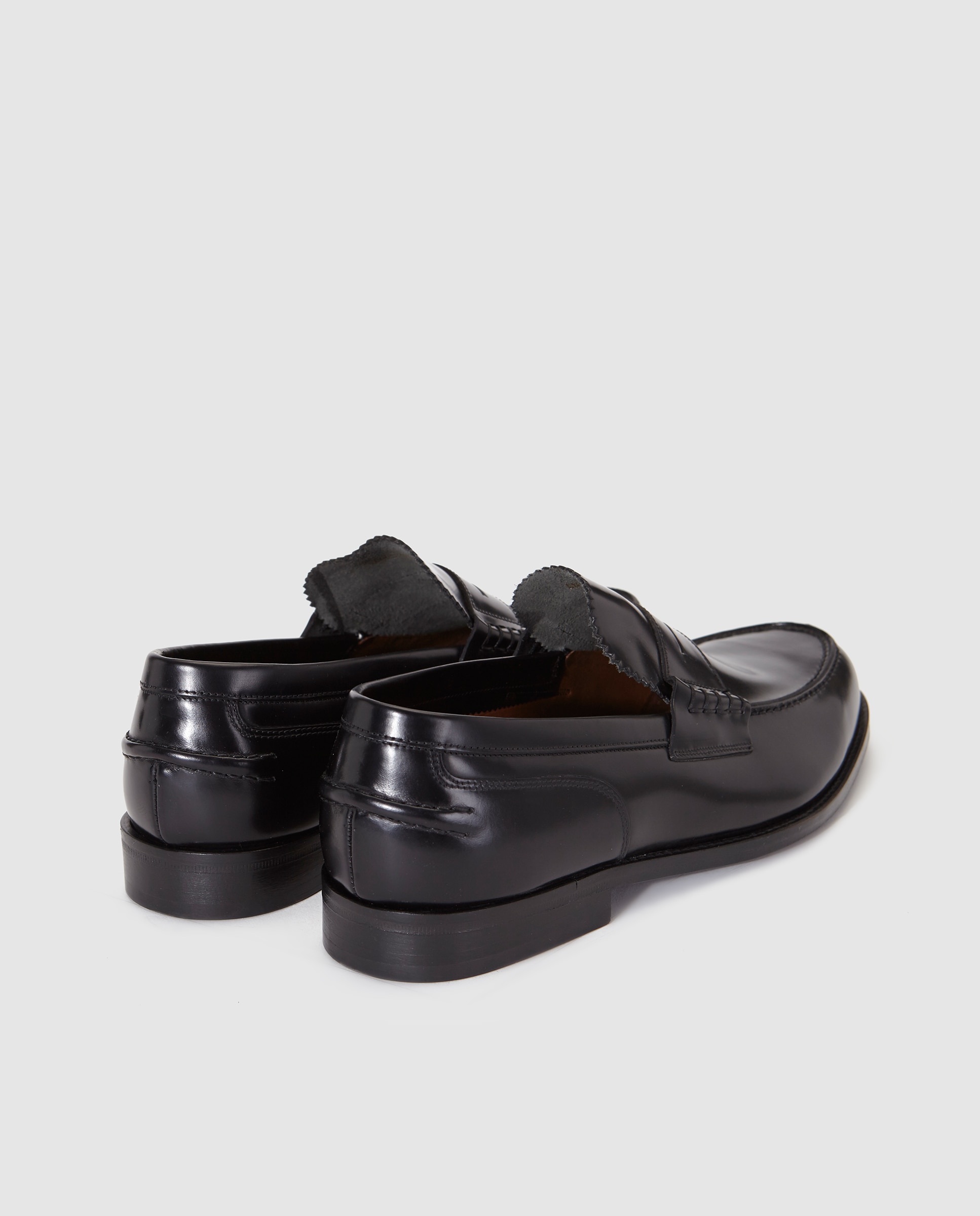 Mocassins de homem Lottusse em pele pretos Preto-3