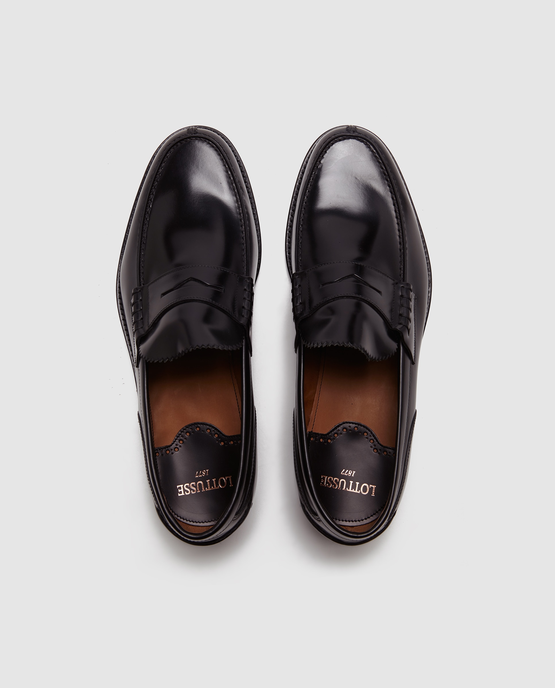 Mocassins de homem Lottusse em pele pretos Preto-4