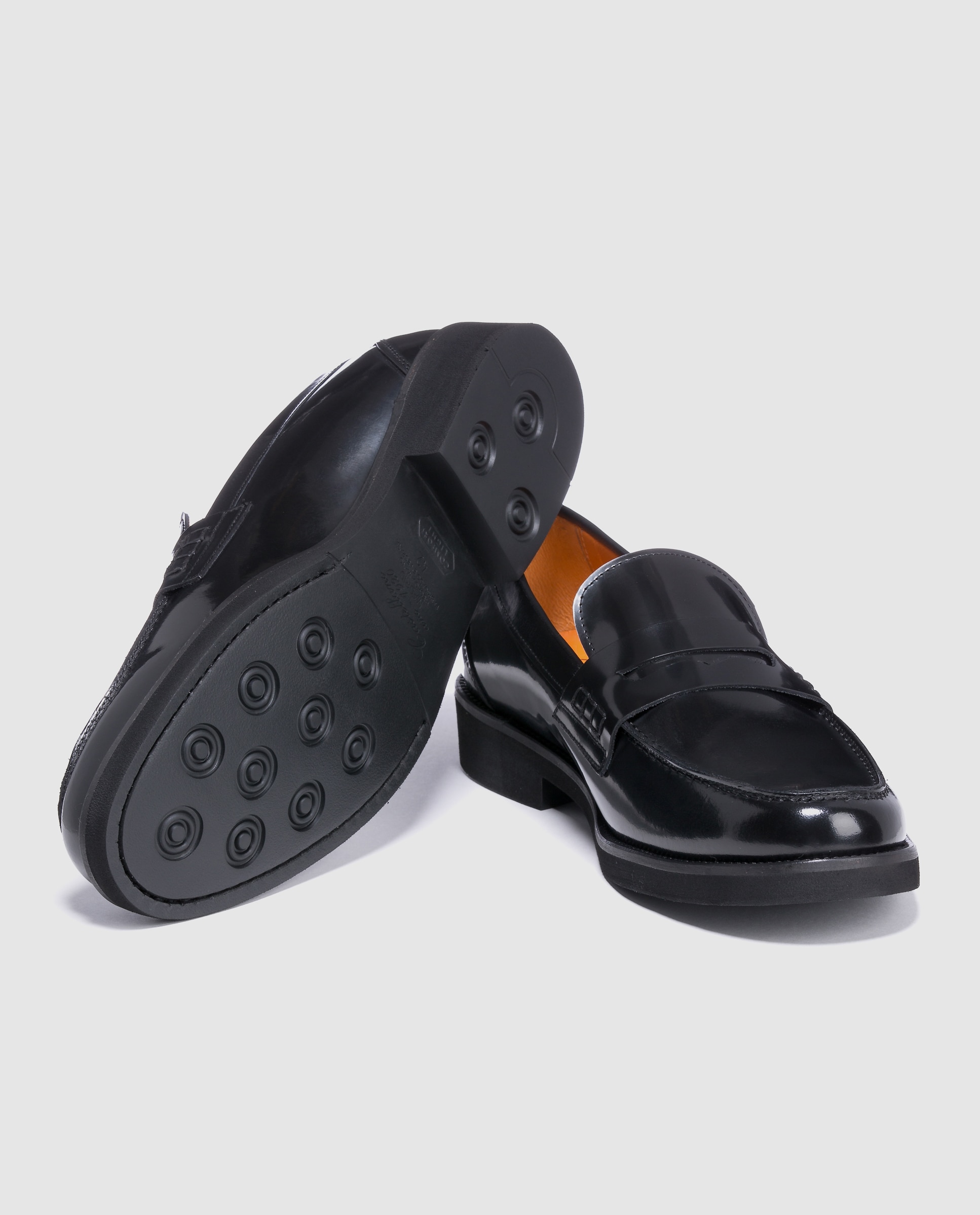 Mocassins de homem Castellano em pele cor preto Preto-2