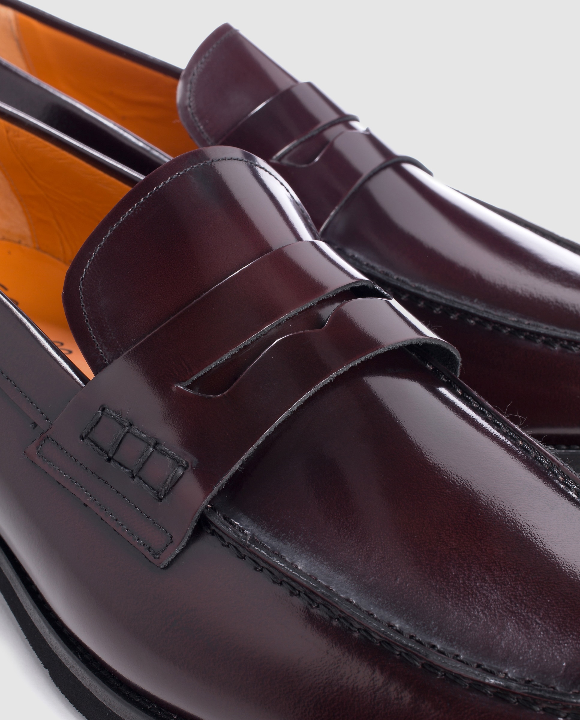 Mocassins de homem Castellano em pele bordeaux Bordeaux-5