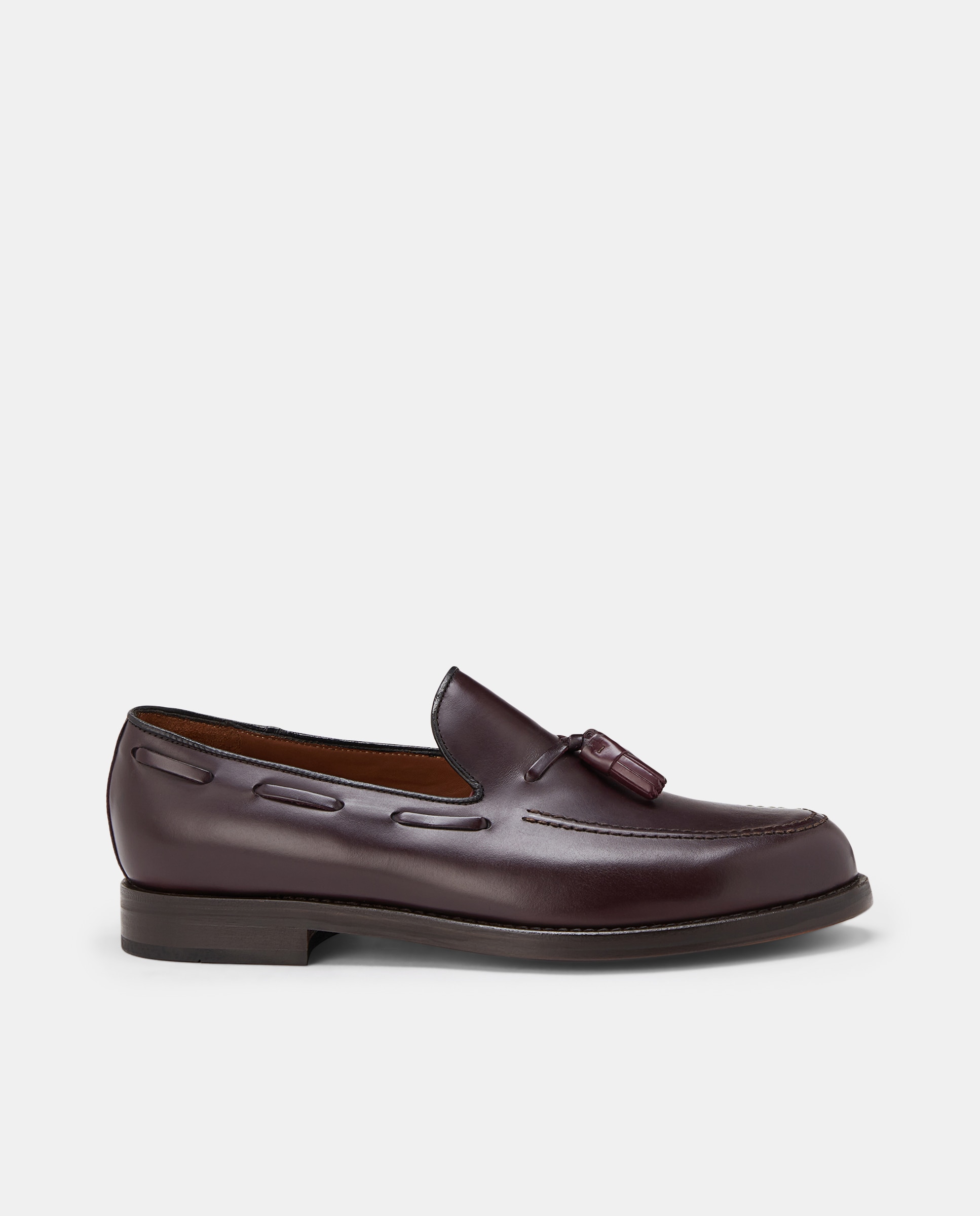 Mocassins em pele bordeaux Bordeaux-1