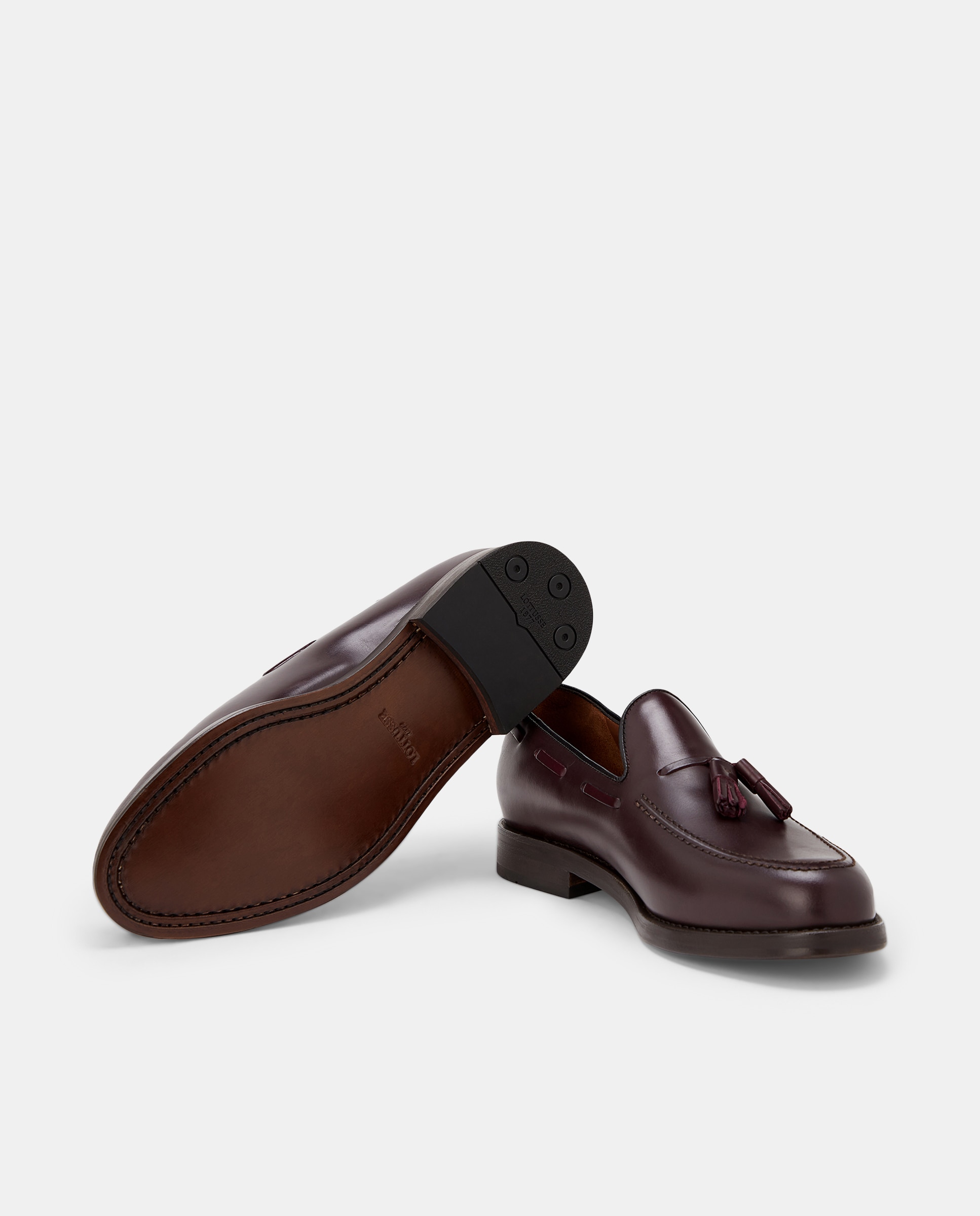 Mocassins em pele bordeaux Bordeaux-2