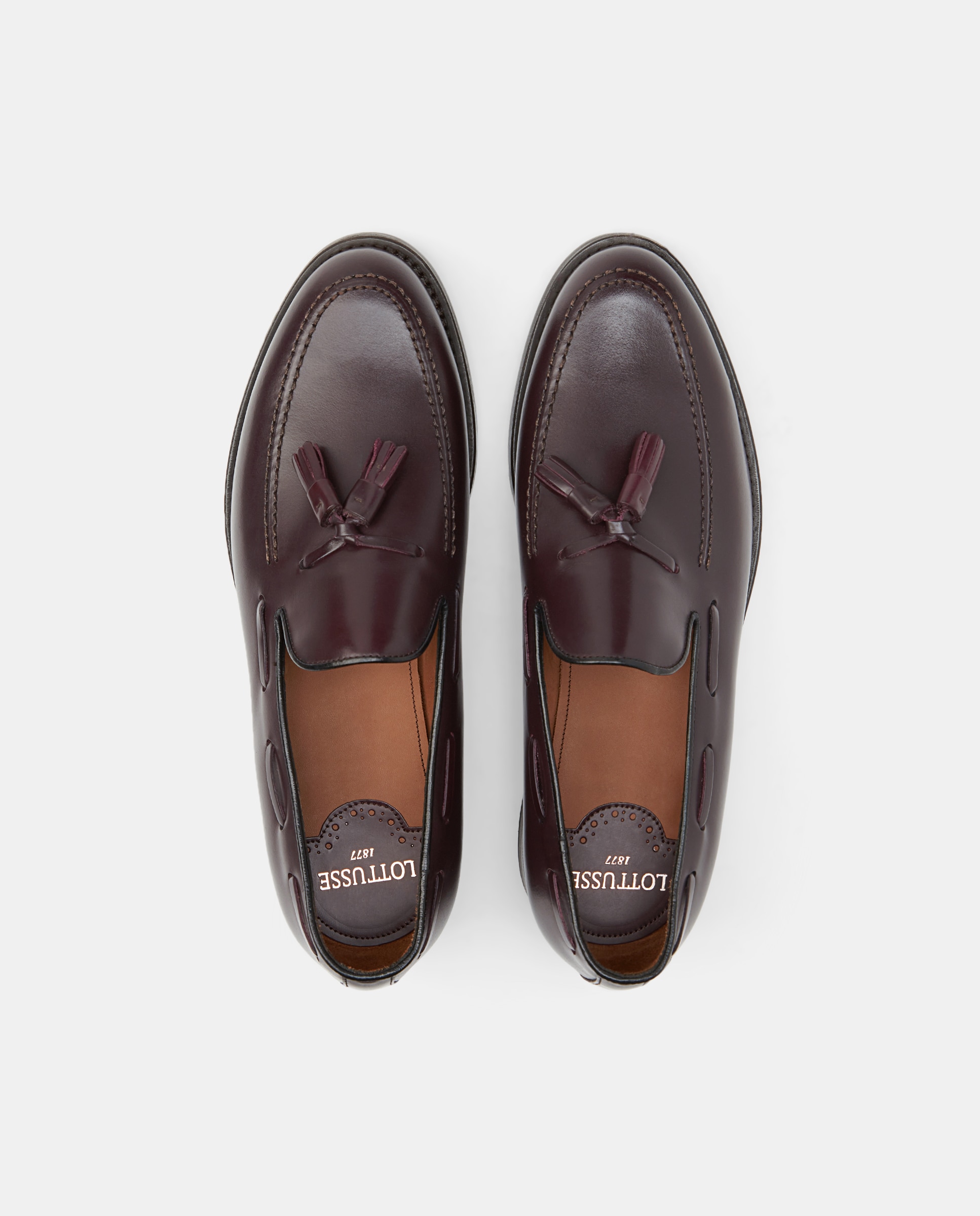 Mocassins em pele bordeaux Bordeaux-4