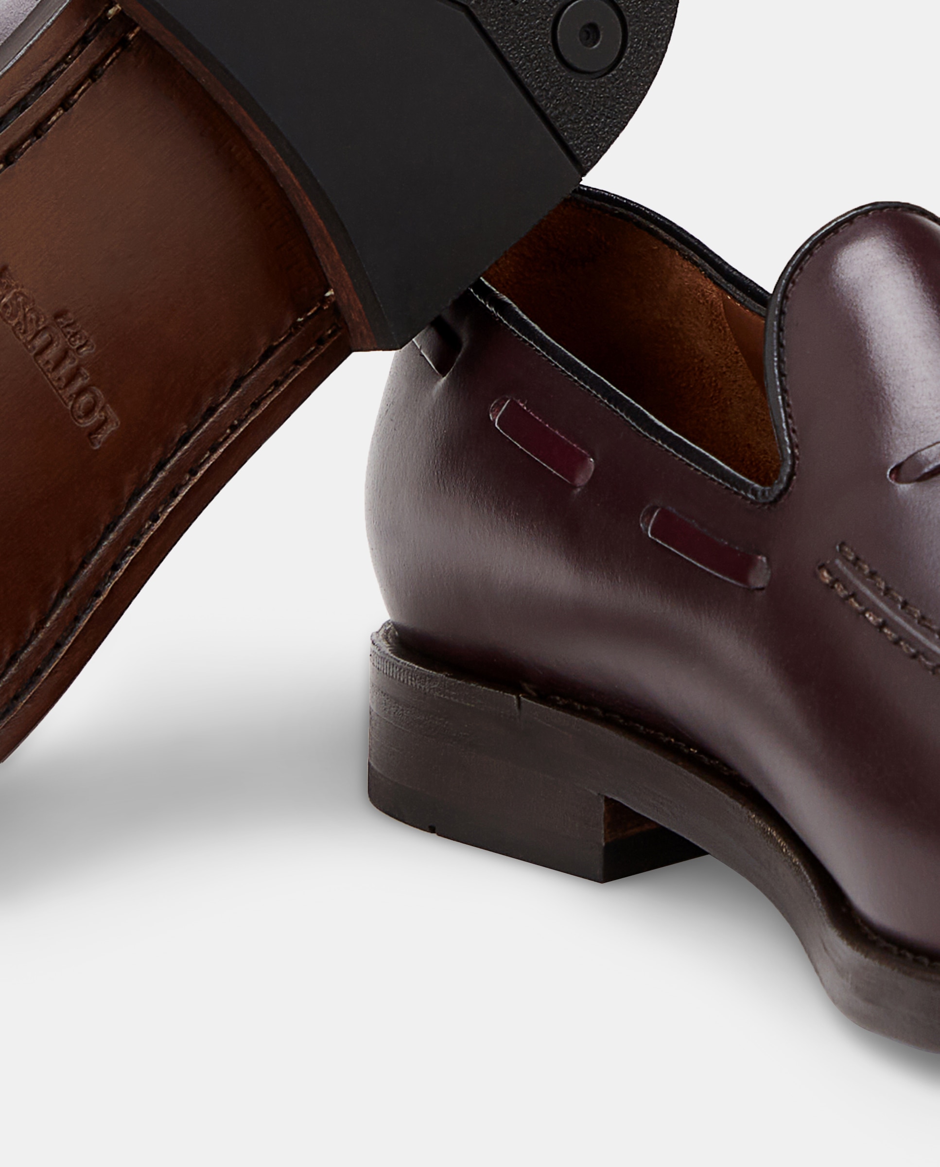 Mocassins em pele bordeaux Bordeaux-5