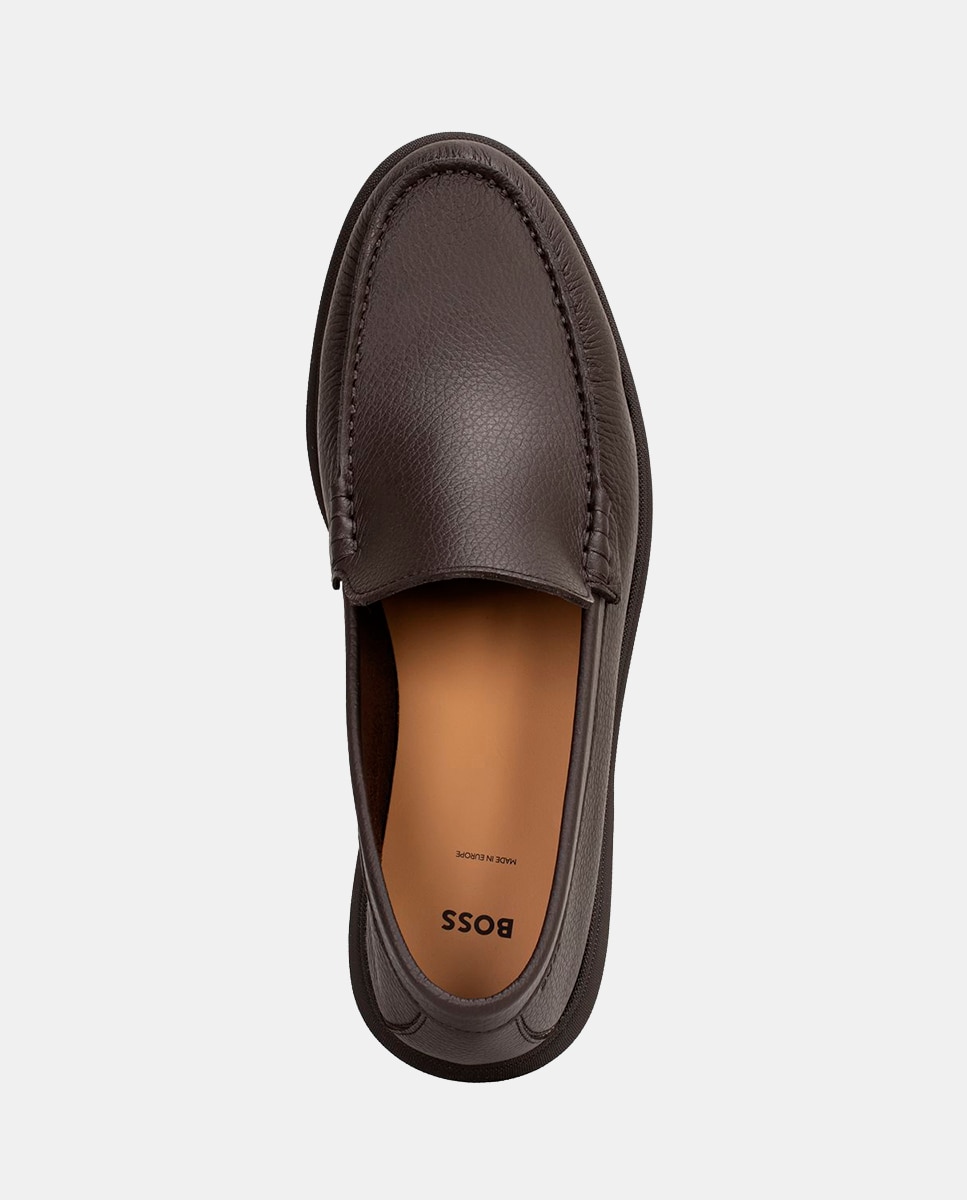Mocassins em Pele Castanho-escuro-2