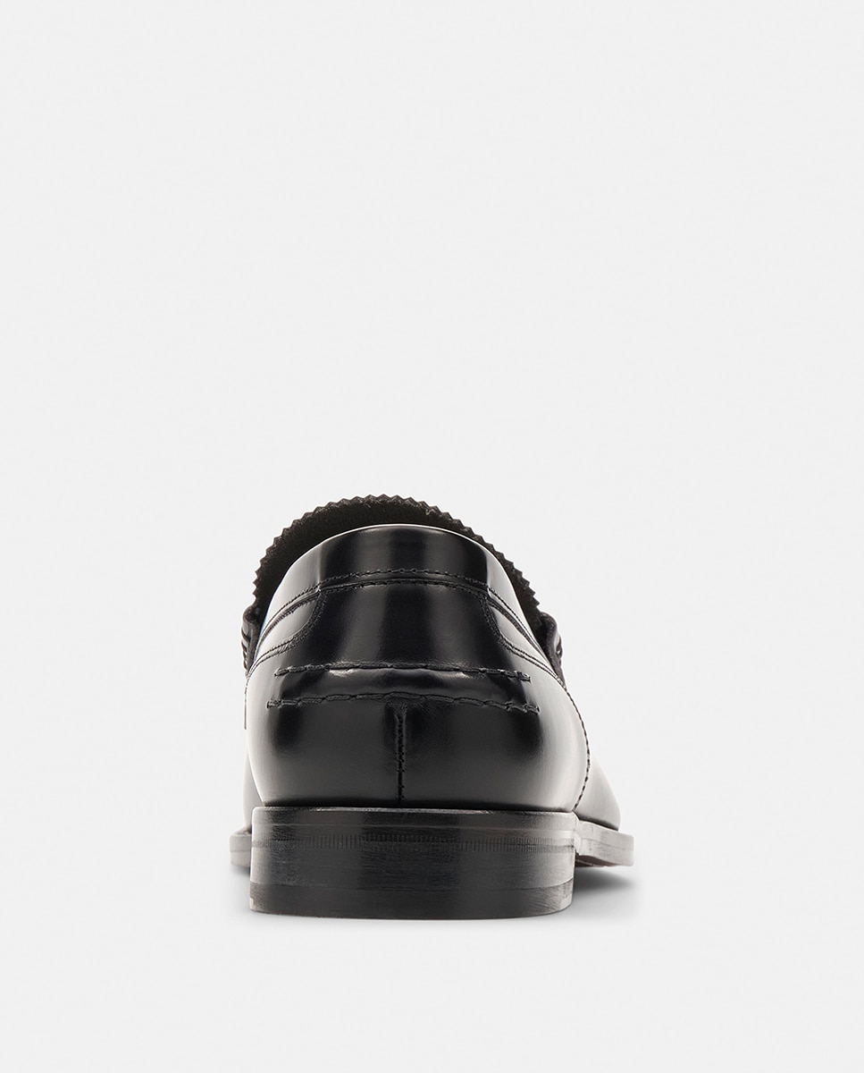 Mocasines de hombre en piel con acabado brillante y adorno de antifaz - Lottusse - Negros Negros-2