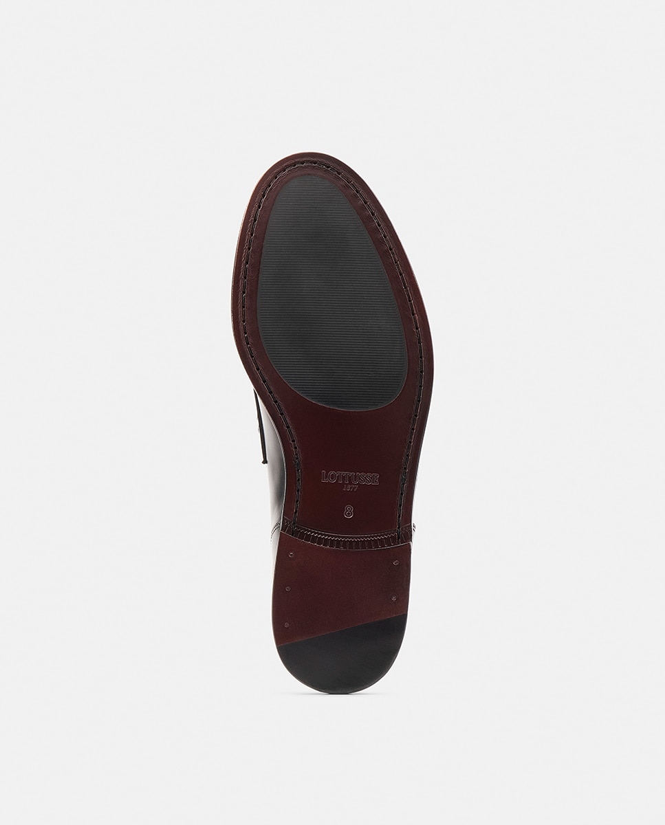 Mocasines de hombre en piel con acabado brillante y adorno de antifaz - Lottusse - Negros Negros-3