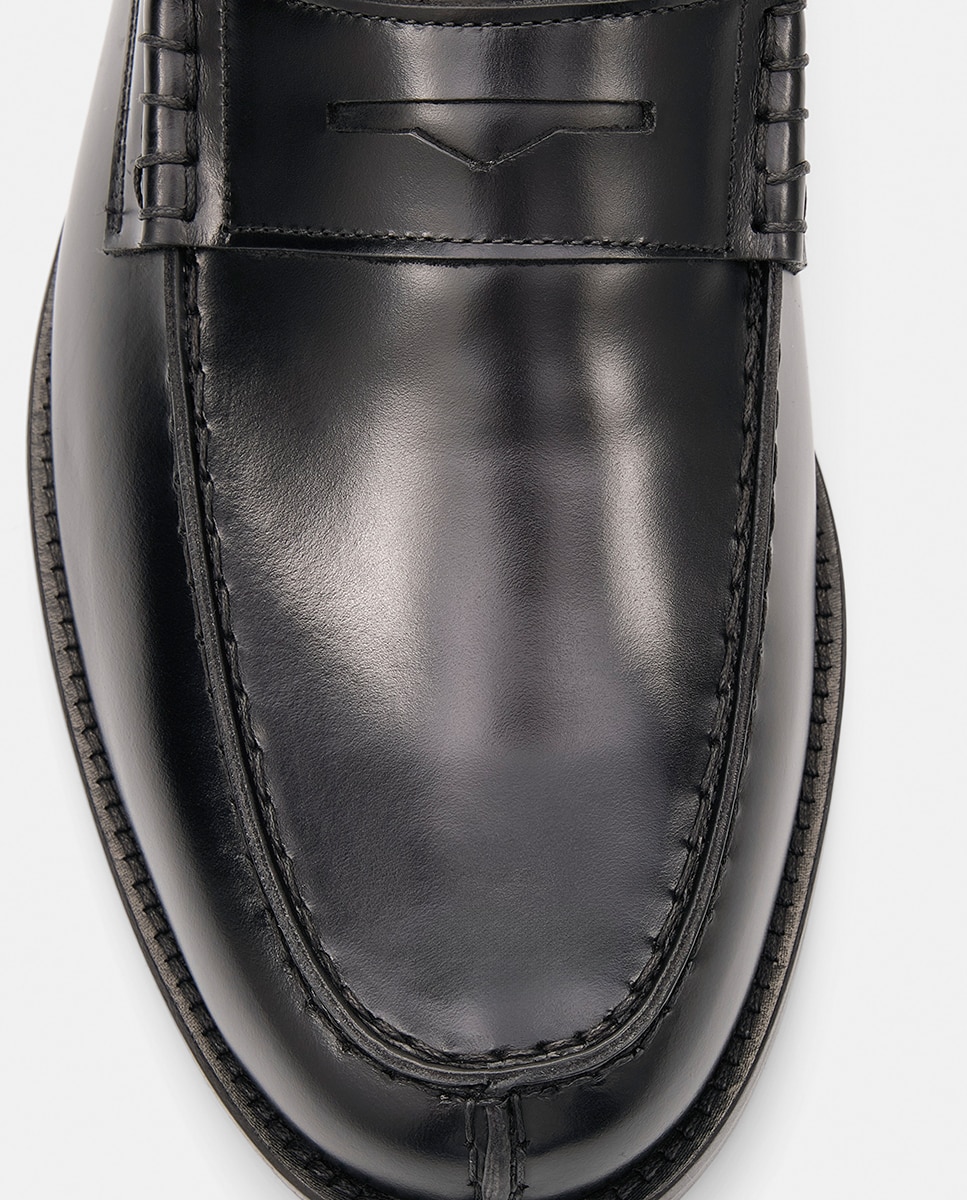 Mocasines de hombre en piel con acabado brillante y adorno de antifaz - Lottusse - Negros Negros-4