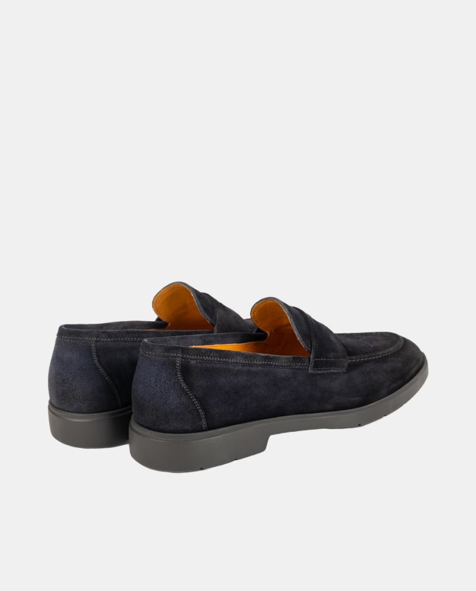 Mocassins de Travessão em Pele PG Pointer Azul-escuro-3