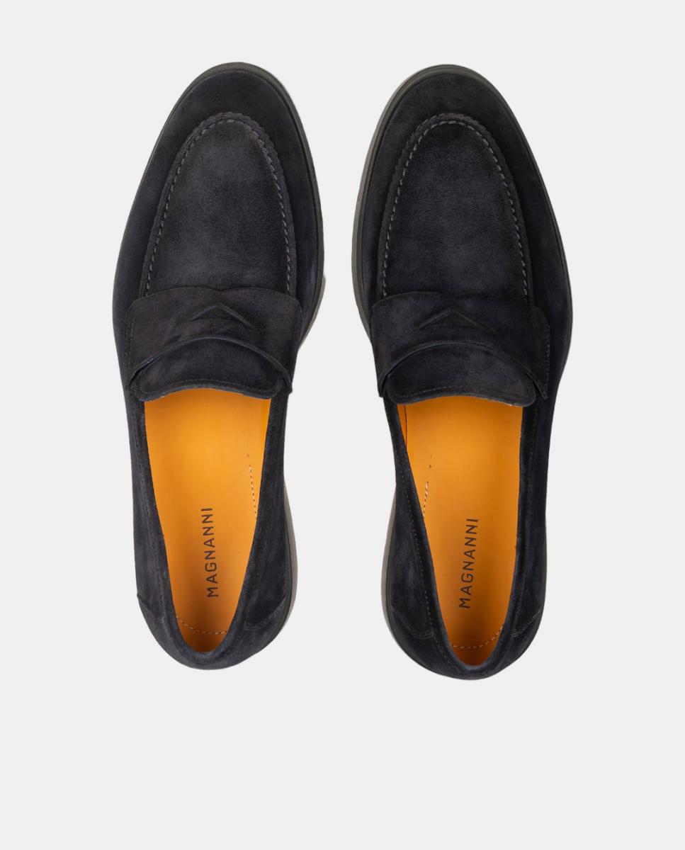 Mocassins de Travessão em Pele PG Pointer Azul-escuro-4