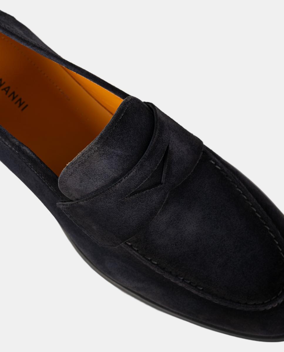 Mocassins de Travessão em Pele PG Pointer Azul-escuro-6