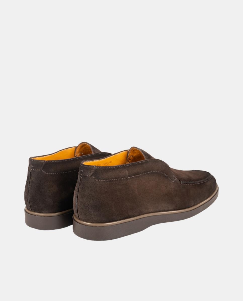 Botins Slip On Wallabee em Pele PG Coroa MGN Castanho-escuro-3