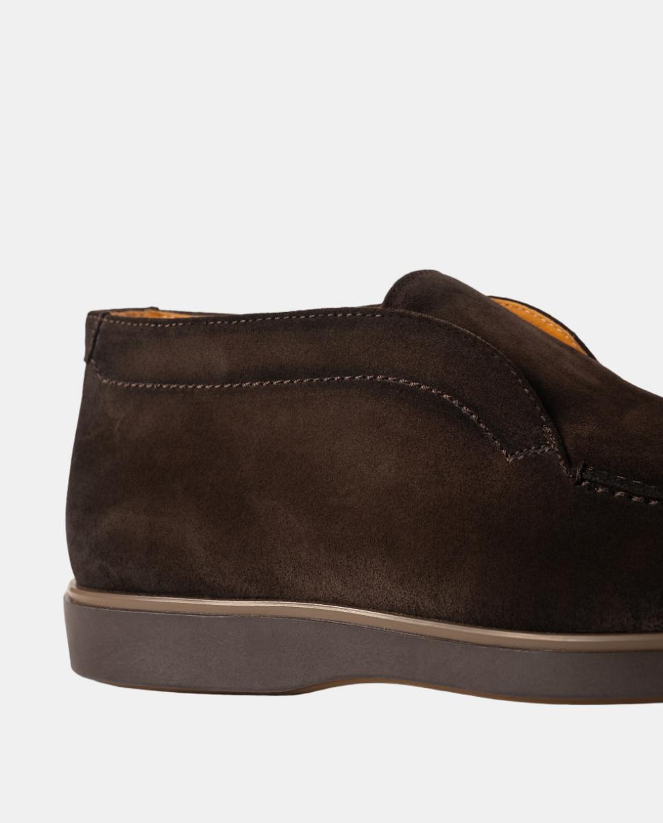 Botins Slip On Wallabee em Pele PG Coroa MGN Castanho-escuro-6