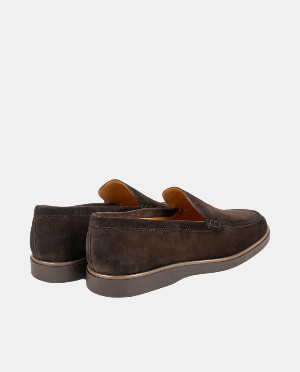 Mocassins Slip On em Pele Pg Coroa MGN Castanho-escuro-3
