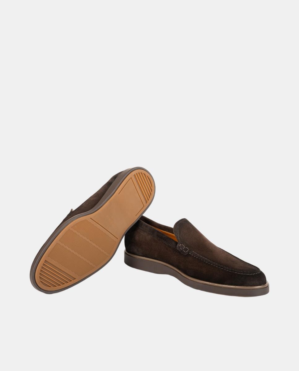 Mocassins Slip On em Pele Pg Coroa MGN Castanho-escuro-5