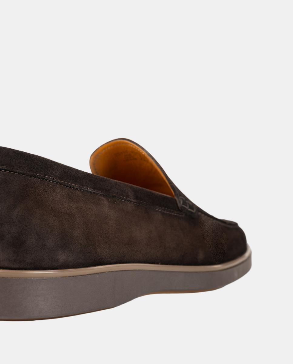 Mocassins Slip On em Pele Pg Coroa MGN Castanho-escuro-6