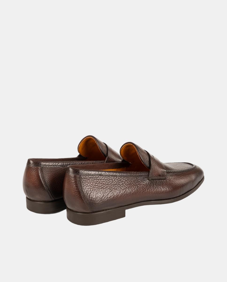 Mocassins de Travessão em Pele PG Aston Castanho-3