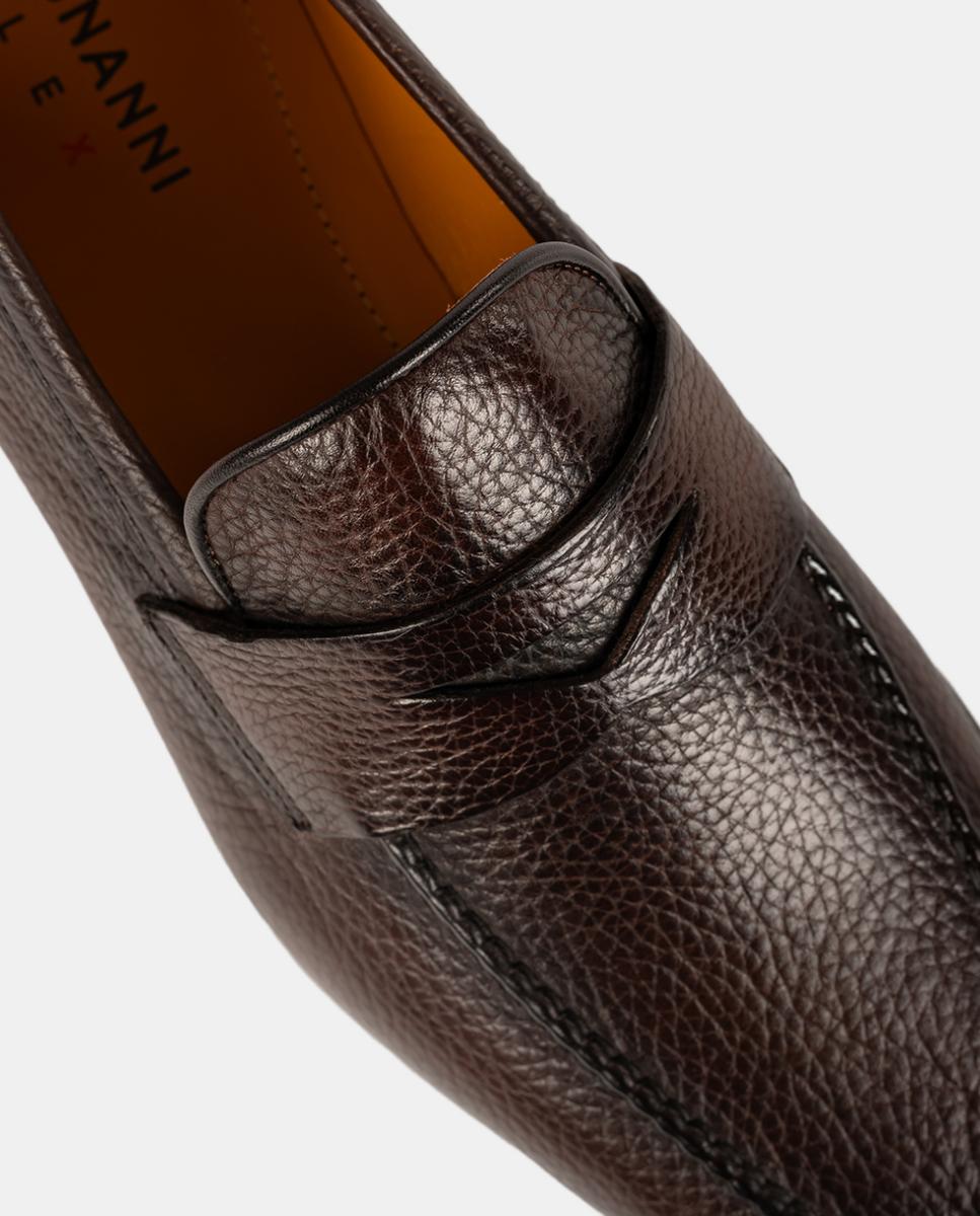 Mocassins de Travessão em Pele PG Aston Castanho-6