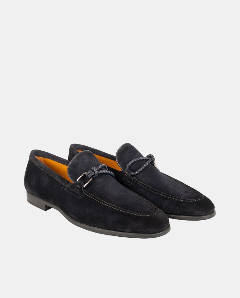 Mocassins de Travessão em Pele PG Aston Azul-escuro-2