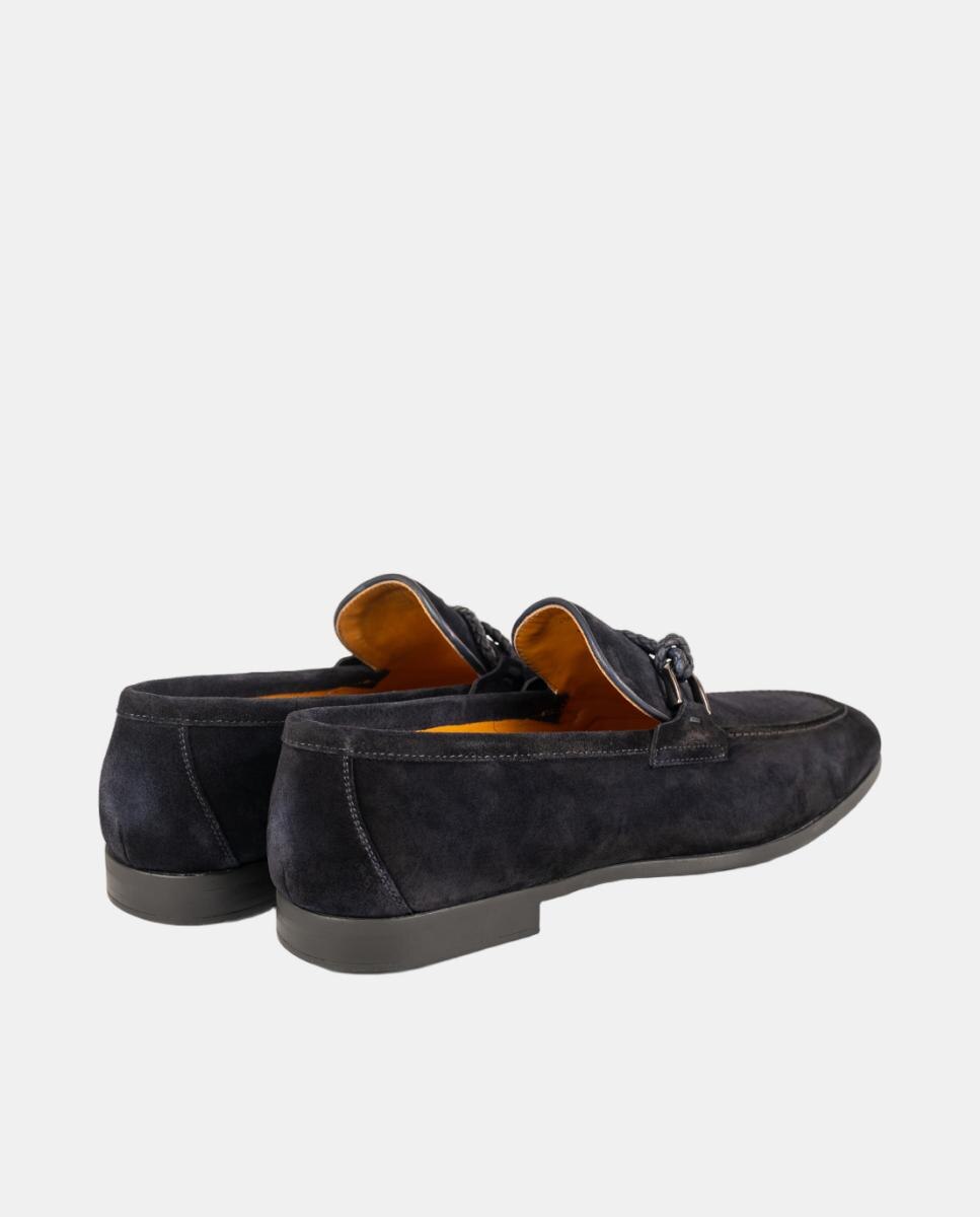 Mocassins de Travessão em Pele PG Aston Azul-escuro-3