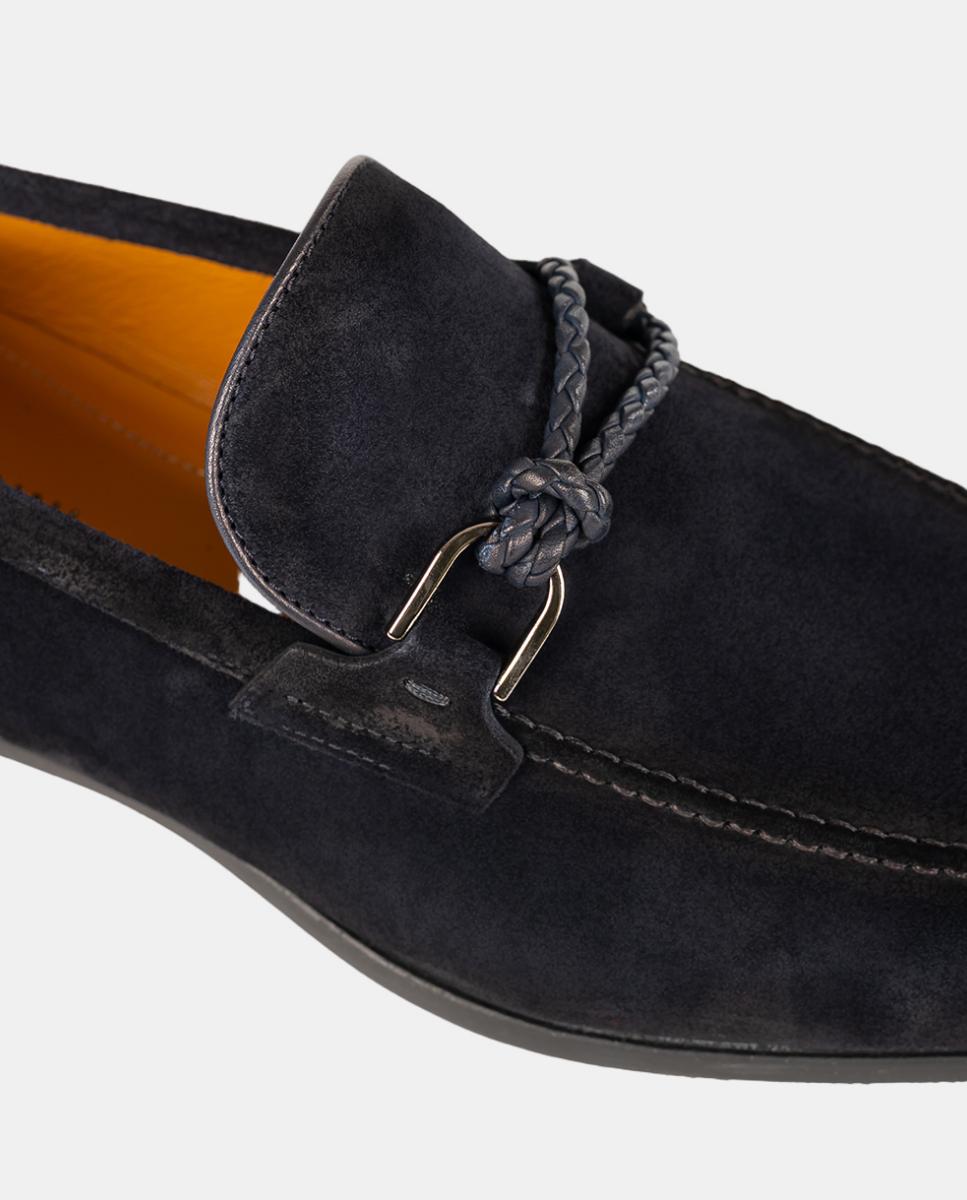 Mocassins de Travessão em Pele PG Aston Azul-escuro-6