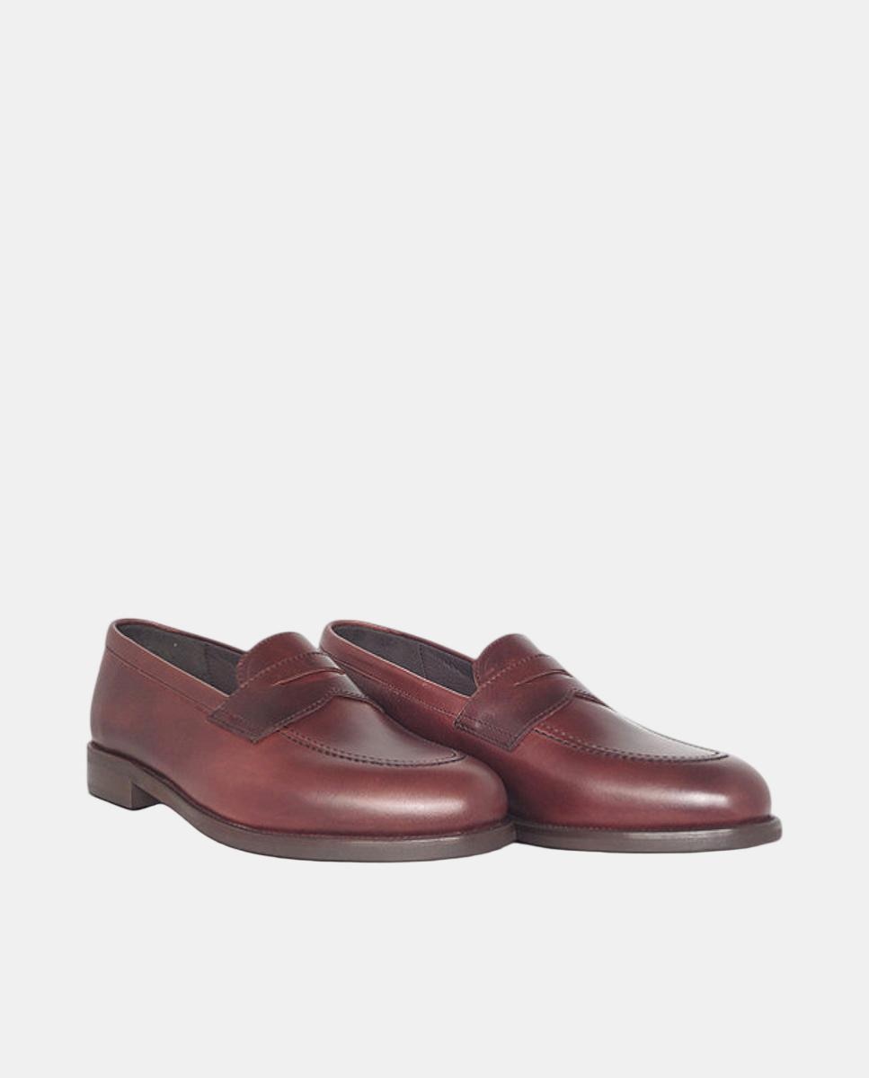 Sapatos Tipo Mocassins em Pele Castanho-escuro-2