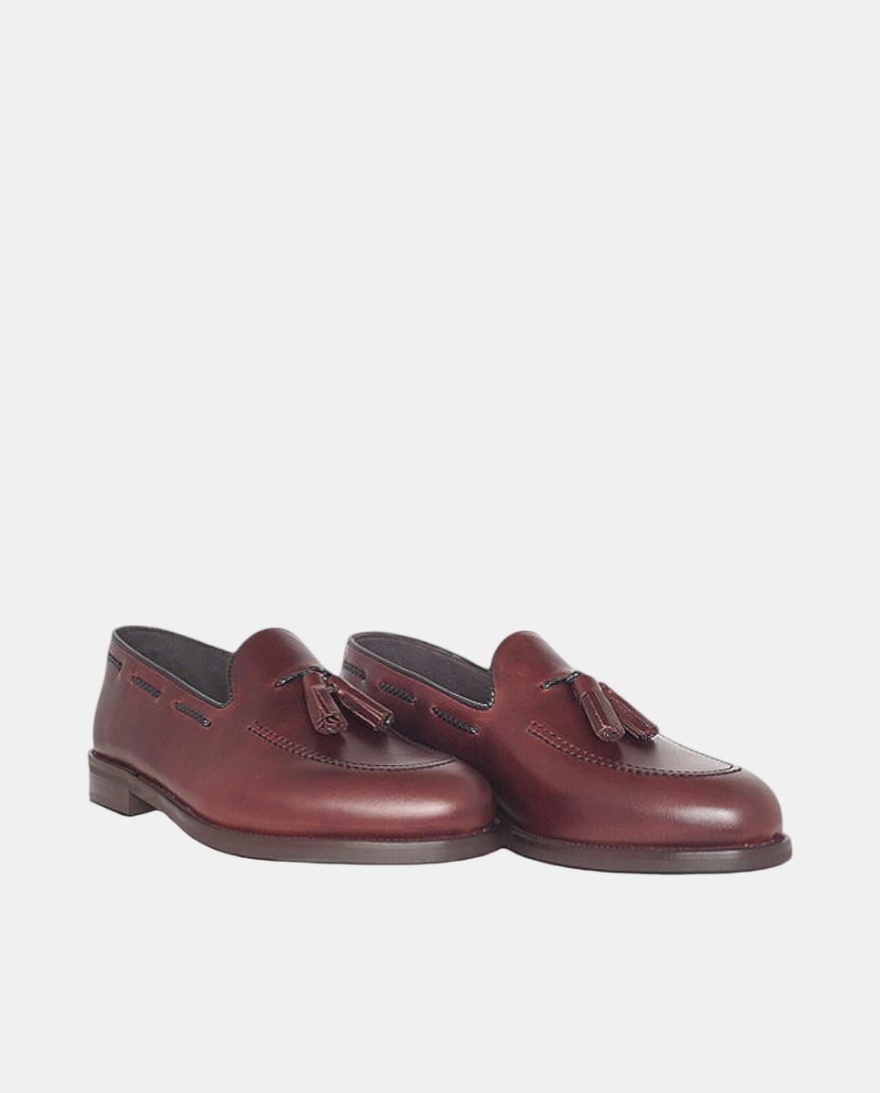 Sapatos Tipo Mocassins em Pele Castanho-escuro-2