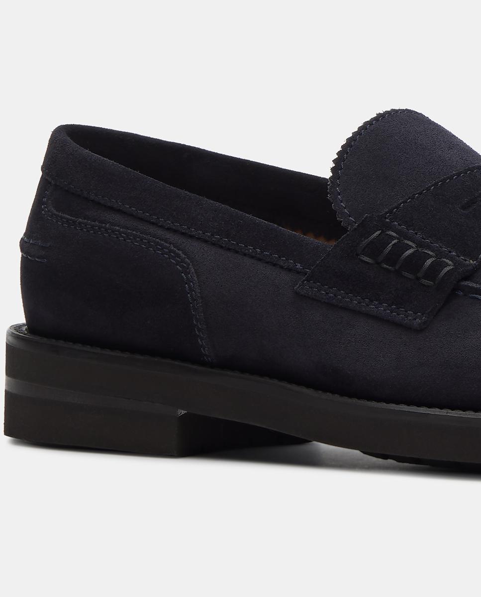 Imagen 6 de Mocasines de hombre en marrón de ante con detalle de antifaz y suela de goma - Lottusse - Azul marino Azul marino