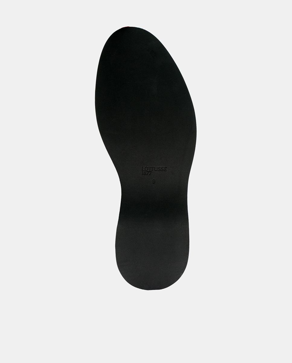 Sapatos Tipo Mocassins em Pele com Fita Preto-5