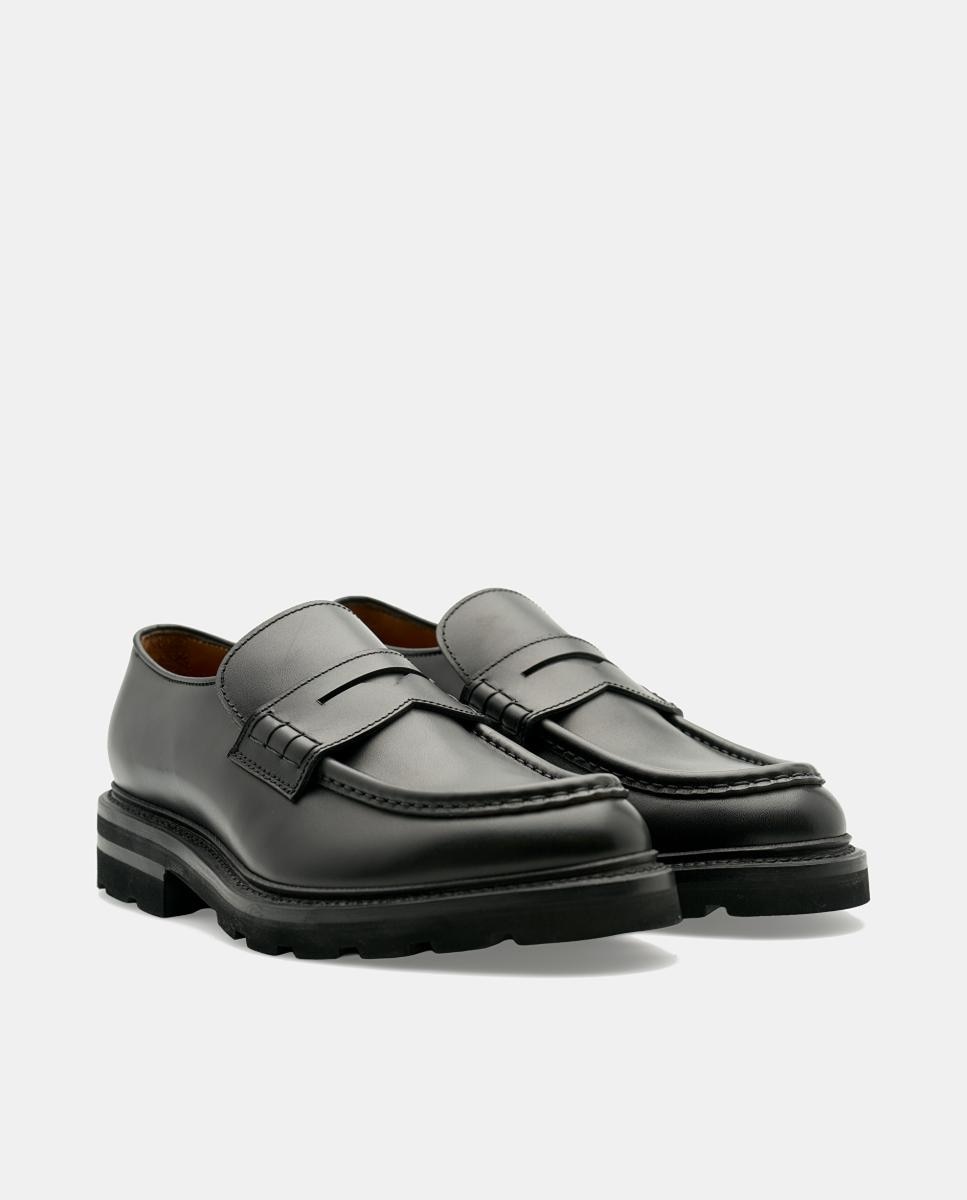 Imagen 2 de Zapato mocasín banda hombre piel - Lottusse - Negro Negro