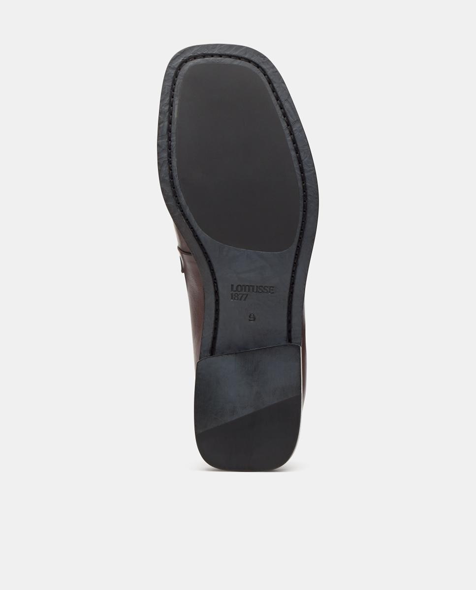 Sapatos Tipo Mocassins em Pele com Fita e Franzido Moca-5