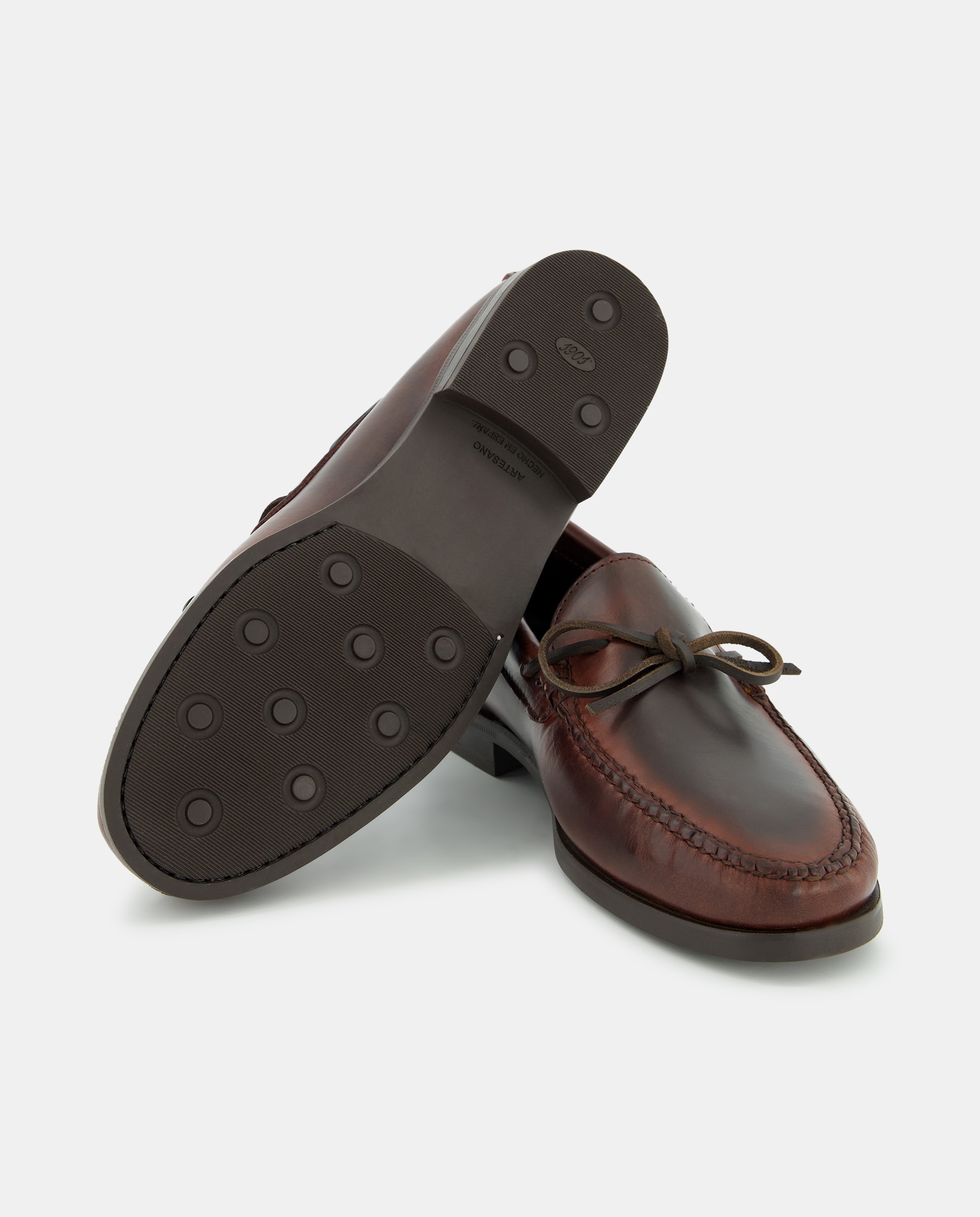 Mocassins com Adorno de Laço e Sola de Borracha - Castanho-Escuro Castanho-escuro-2