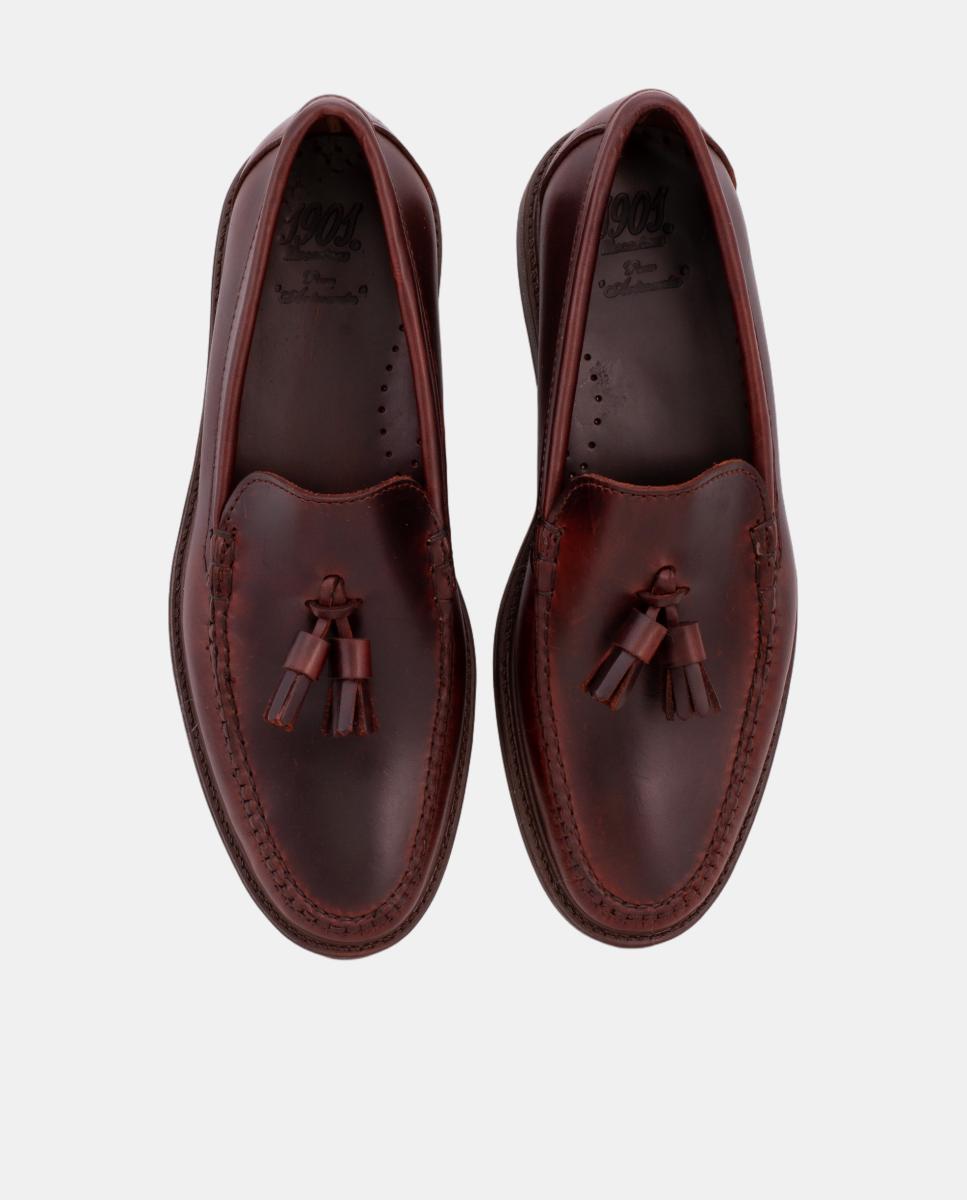 Mocassins com Borlas Ciclon Moka e Sola de Borracha Castanho-escuro-5