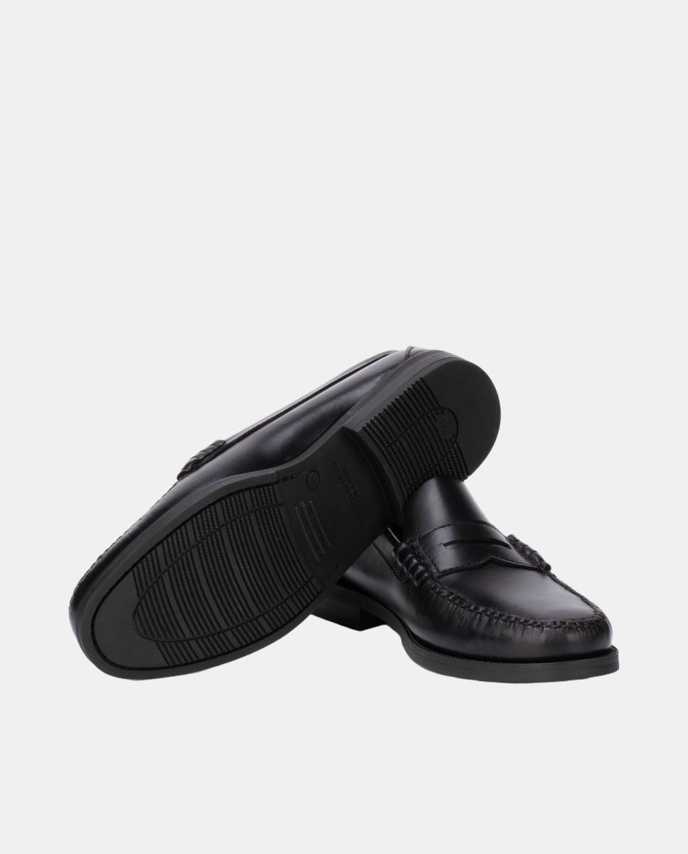 Mocassins Ciclon com Travessão e Sola de Borracha - Preto Preto-3
