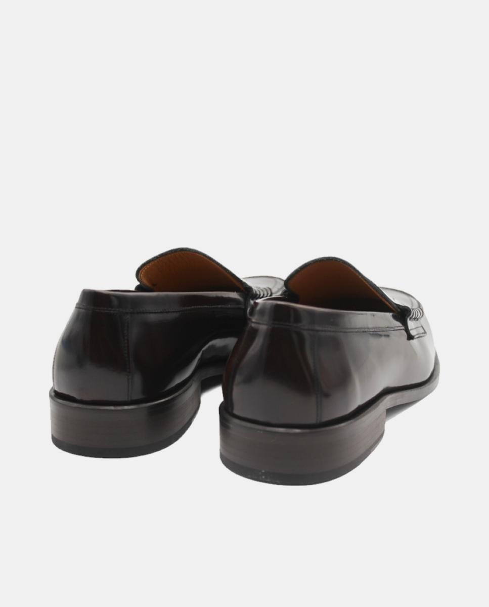 Mocassins em Pele com Fita Castanho-escuro-3