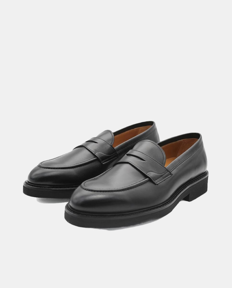Mocassins em Pele com Fita Preto-2
