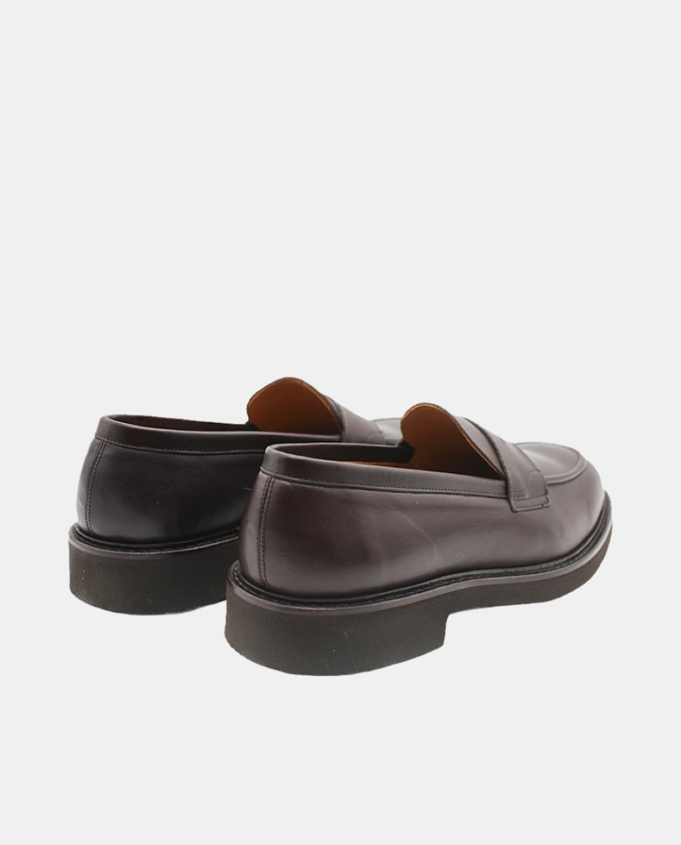 Mocassins em Pele com Fita Castanho-escuro-3